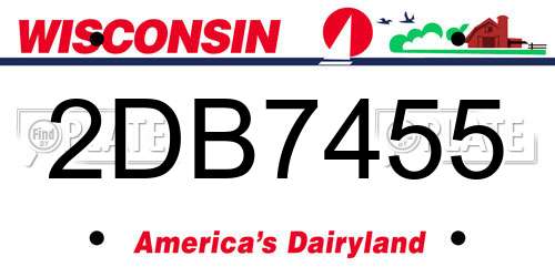 2DB7455 Wisconsin License Plate