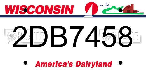 2DB7458 Wisconsin License Plate