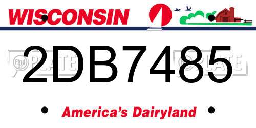 2DB7485 Wisconsin License Plate