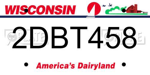 2DBT458 Wisconsin License Plate