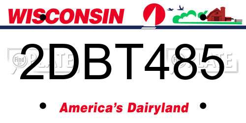 2DBT485 Wisconsin License Plate