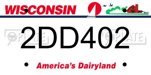 2DD402 Wisconsin License Plate