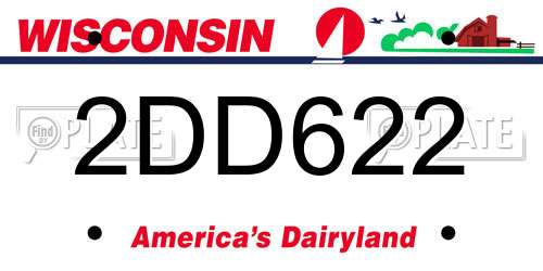 2DD622 Wisconsin License Plate