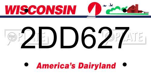 2DD627 Wisconsin License Plate