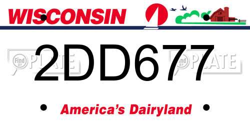 2DD677 Wisconsin License Plate