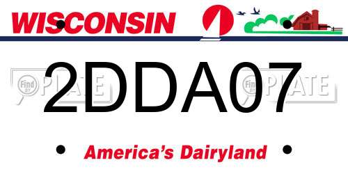 2DDA07 Wisconsin License Plate