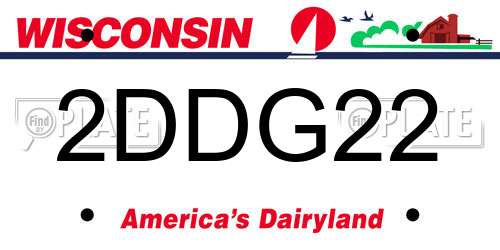 2DDG22 Wisconsin License Plate