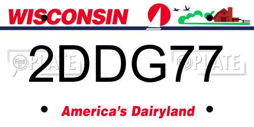 2DDG77 Wisconsin License Plate