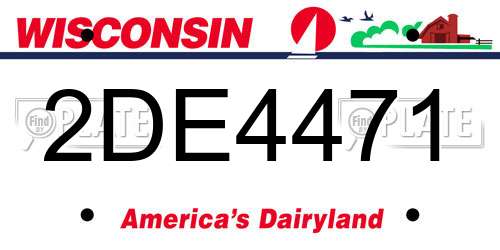 2DE4471 Wisconsin License Plate