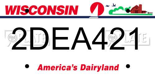 2DEA421 Wisconsin License Plate