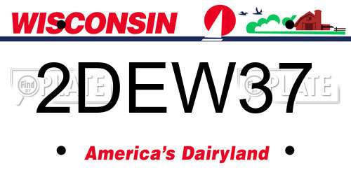 2DEW37 Wisconsin License Plate