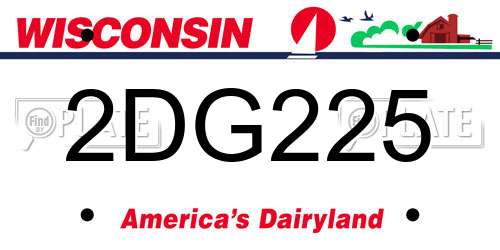 2DG225 Wisconsin License Plate