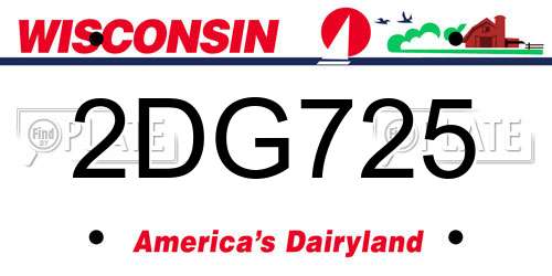 2DG725 Wisconsin License Plate