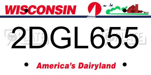 2DGL655 Wisconsin License Plate