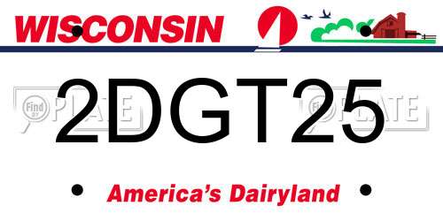 2DGT25 Wisconsin License Plate