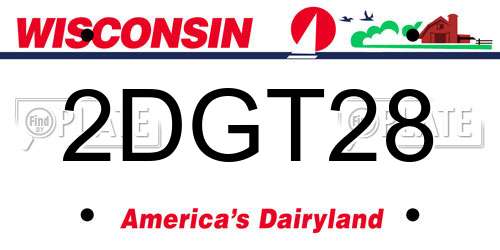 2DGT28 Wisconsin License Plate