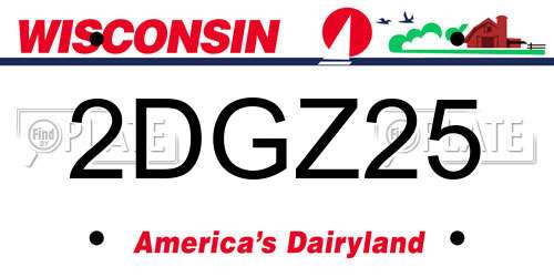 2DGZ25 Wisconsin License Plate