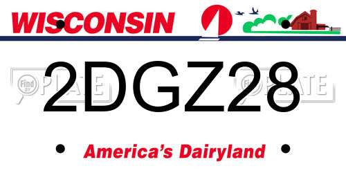 2DGZ28 Wisconsin License Plate