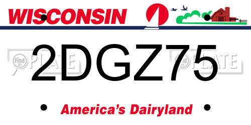2DGZ75 Wisconsin License Plate