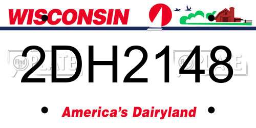 2DH2148 Wisconsin License Plate