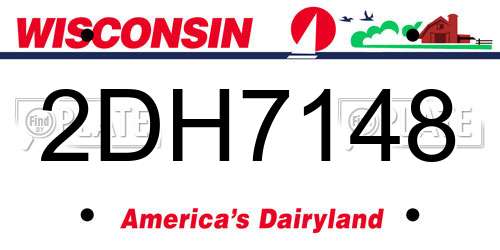 2DH7148 Wisconsin License Plate