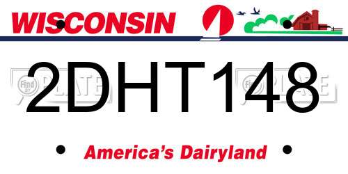 2DHT148 Wisconsin License Plate