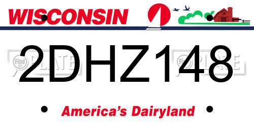 2DHZ148 Wisconsin License Plate