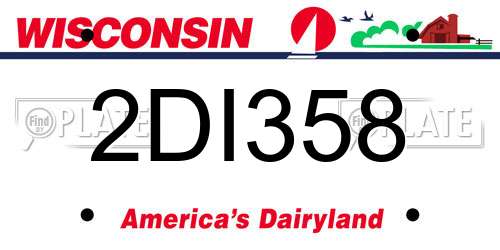 2DI358 Wisconsin License Plate
