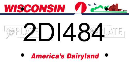 2DI484 Wisconsin License Plate
