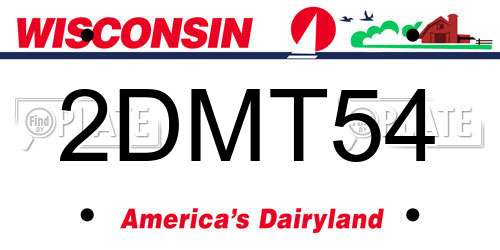 2DMT54 Wisconsin License Plate