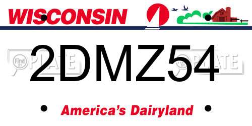 2DMZ54 Wisconsin License Plate