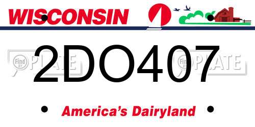 2DO407 Wisconsin License Plate
