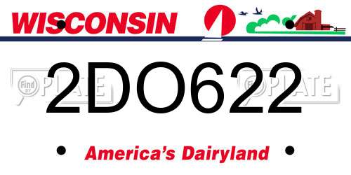 2DO622 Wisconsin License Plate
