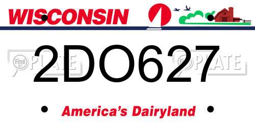 2DO627 Wisconsin License Plate