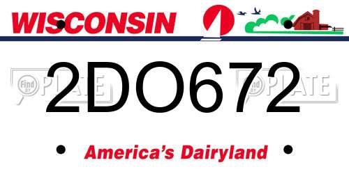 2DO672 Wisconsin License Plate