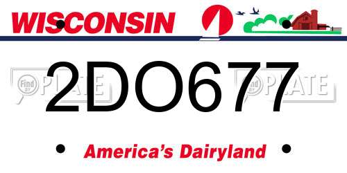 2DO677 Wisconsin License Plate