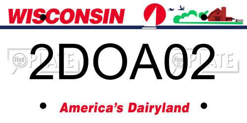2DOA02 Wisconsin License Plate