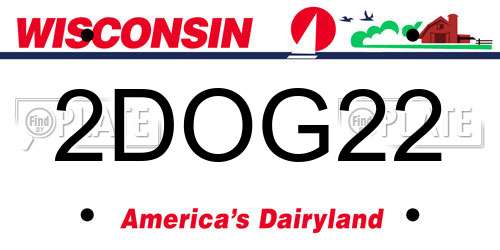 2DOG22 Wisconsin License Plate