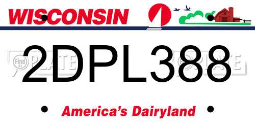 2DPL388 Wisconsin License Plate