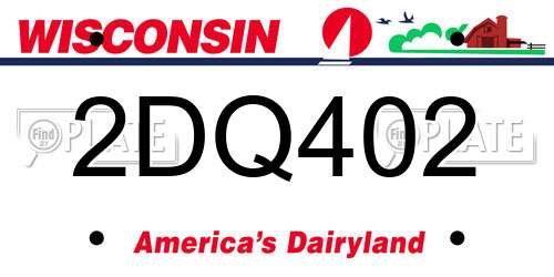 2DQ402 Wisconsin License Plate