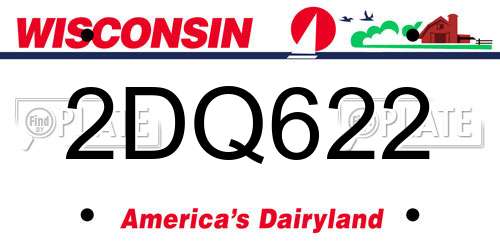 2DQ622 Wisconsin License Plate