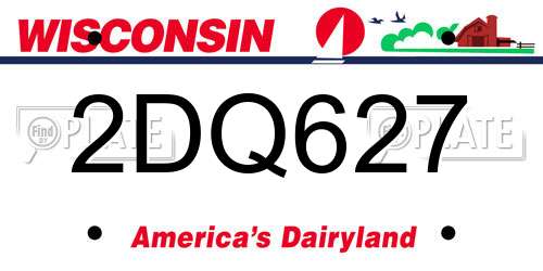 2DQ627 Wisconsin License Plate