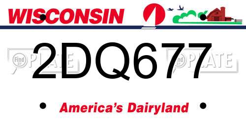 2DQ677 Wisconsin License Plate