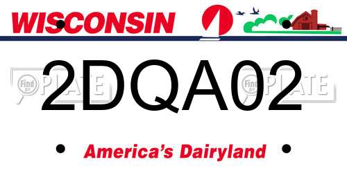 2DQA02 Wisconsin License Plate