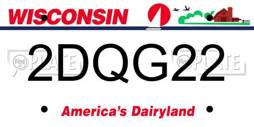 2DQG22 Wisconsin License Plate