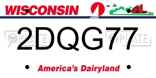 2DQG77 Wisconsin License Plate