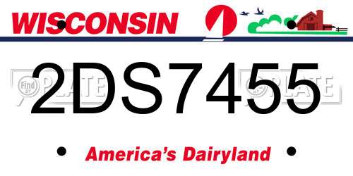 2DS7455 Wisconsin License Plate