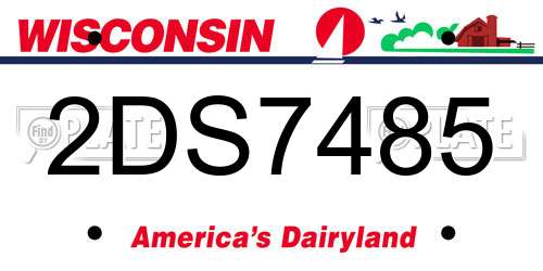 2DS7485 Wisconsin License Plate