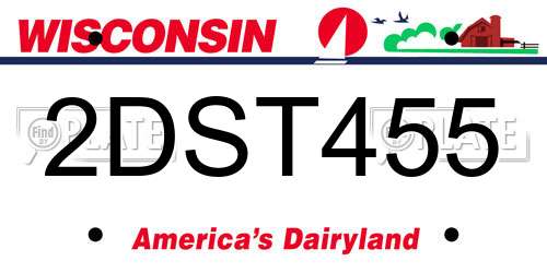 2DST455 Wisconsin License Plate