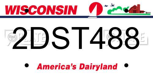 2DST488 Wisconsin License Plate